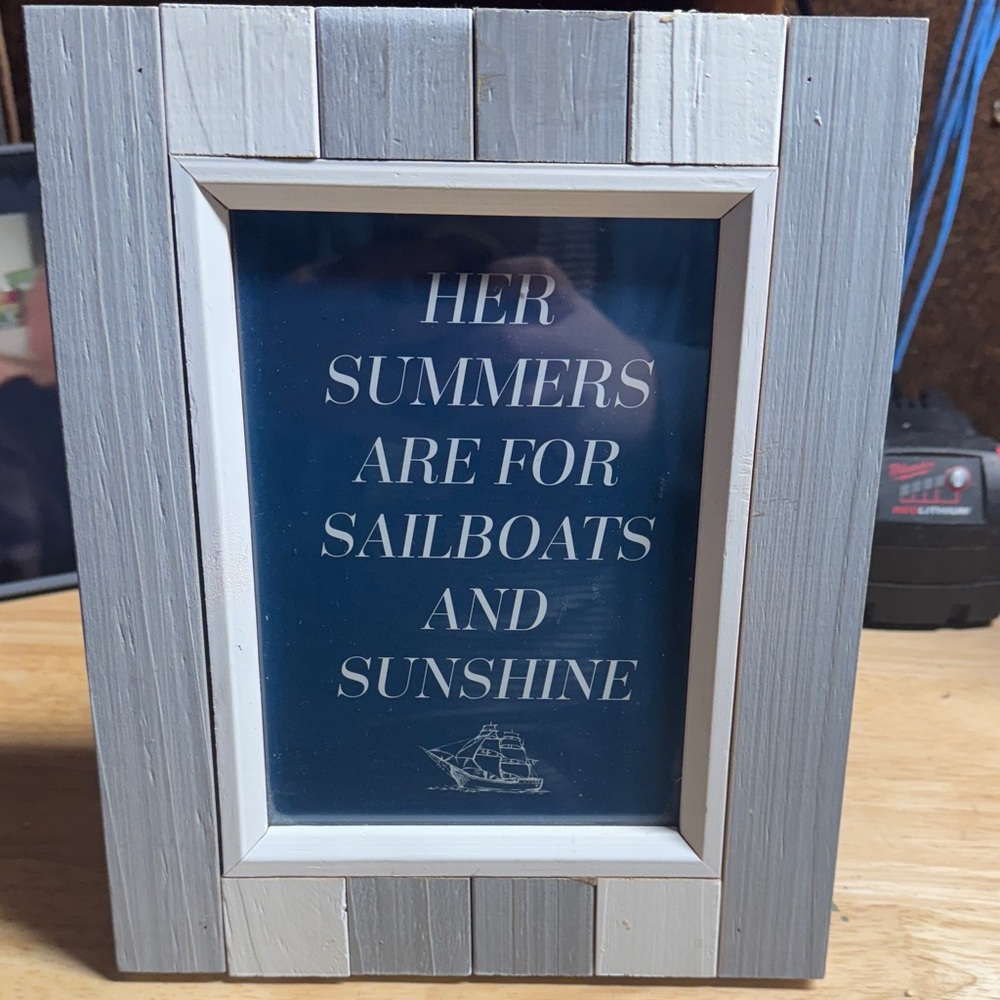 Gray and White Wood Frame
